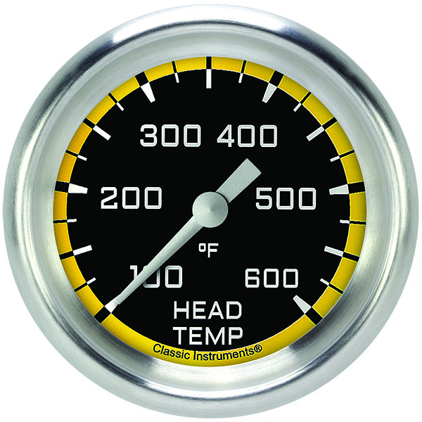 Classic Instruments AX397YAPF - Autocross Yellow 2 5/8" Cylinder Head Temp. Gauge Classic Instruments AX397YAPF - Autocross Yellow 2 5/8" Cylinder Head Temp. Gauge