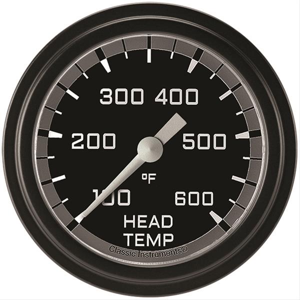 Classic Instruments AX397GBLF - Autocross Gray 2 5/8" Cylinder Head Temp. Gauge