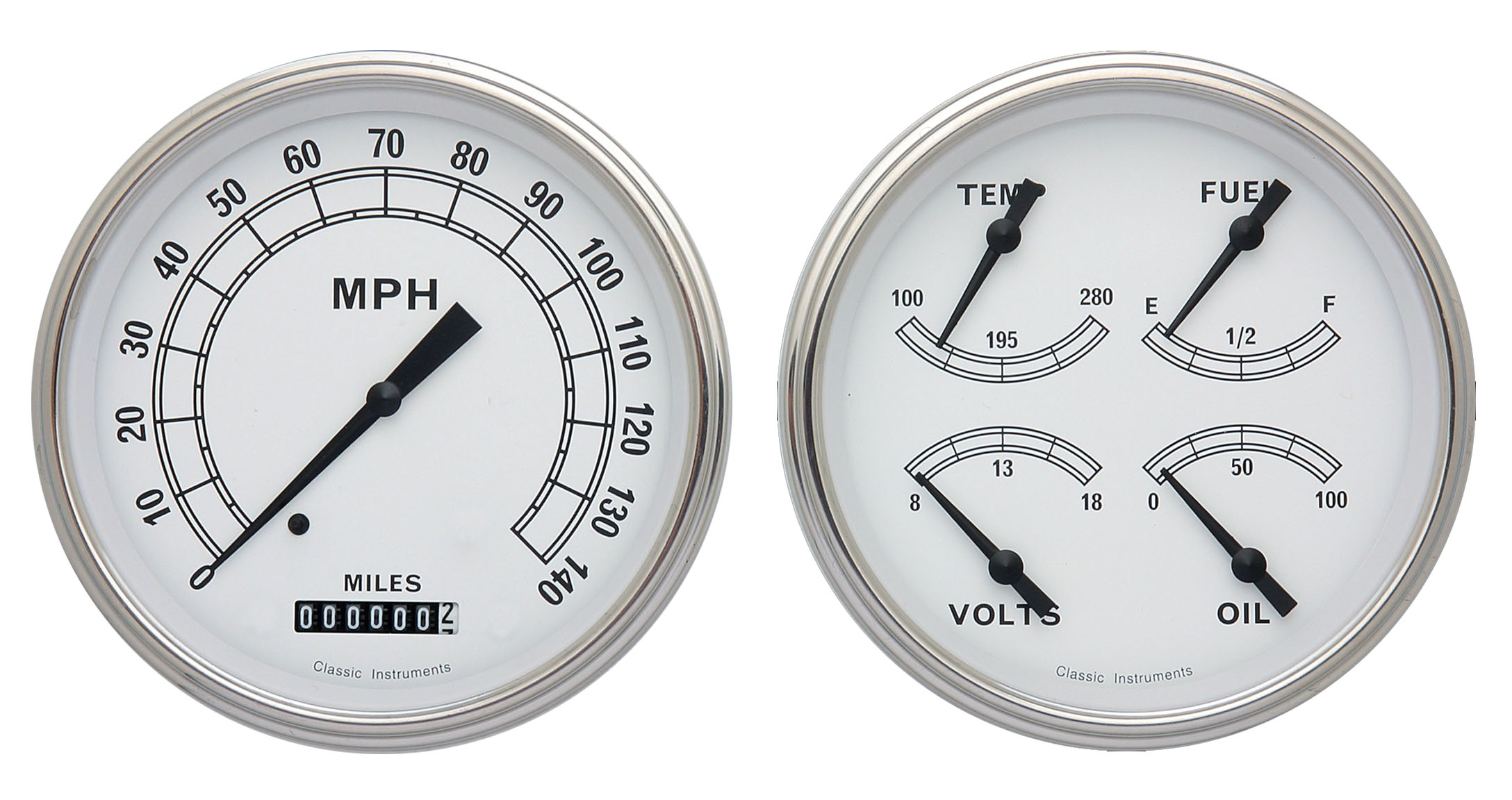 Classic Instruments CT47CW52 - Classic White Truck Package Classic Instruments CT47CW52 - Classic White Truck Package