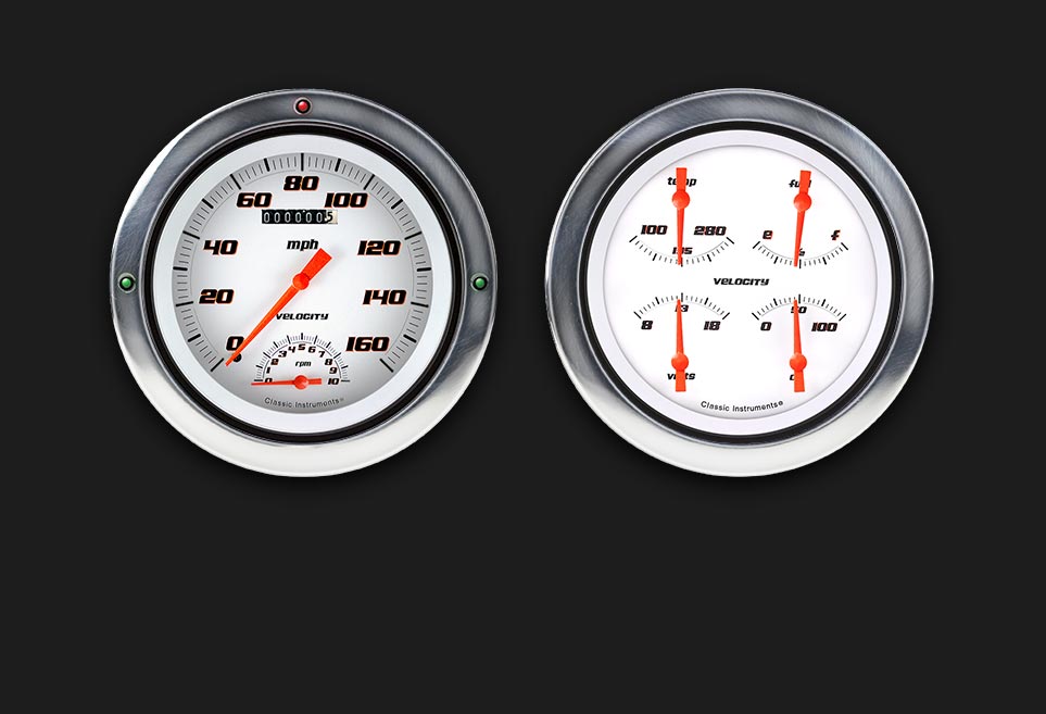 Classic Instruments CT54VSW62 - Velocity Series White 1954-55 Chevy Truck Package w/ Speedtachular Classic Instruments CT54VSW62 - Velocity Series White 1954-55 Chevy Truck Package w/ Speedtachular