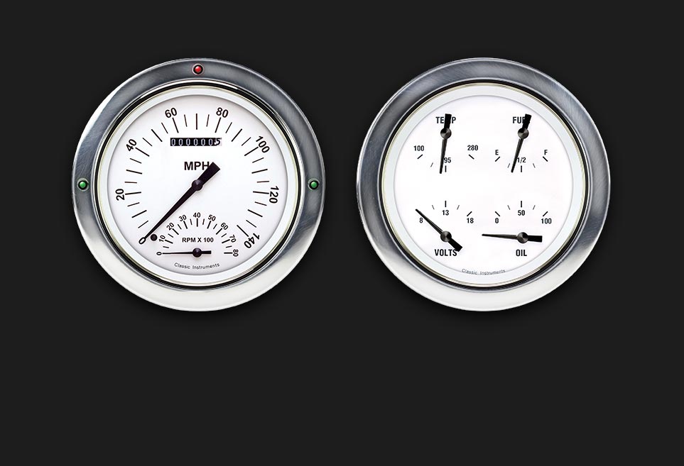 Classic Instruments CT54WH62 - White Hot 1954-55 Chevy Truck Package w/ Speedtachular