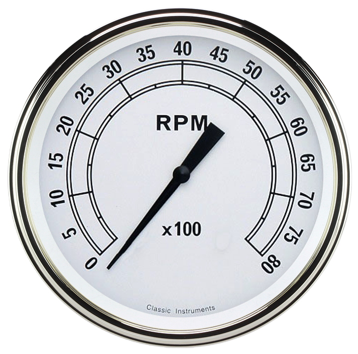 Classic Instruments CW71SLF - Classic White 4 5/8" Tachometer Classic Instruments CW71SLF - Classic White 4 5/8" Tachometer