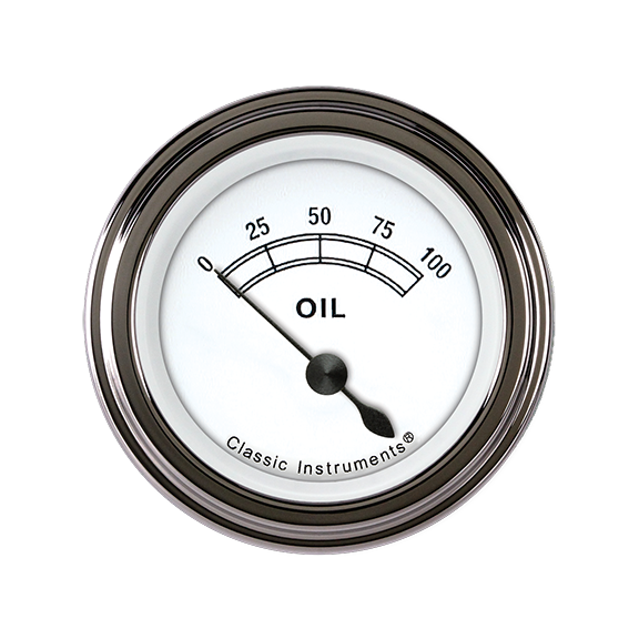 Classic Instruments CW81SLF - Classic White 2 1/8" Oil Pressure Classic Instruments CW81SLF - Classic White 2 1/8" Oil Pressure