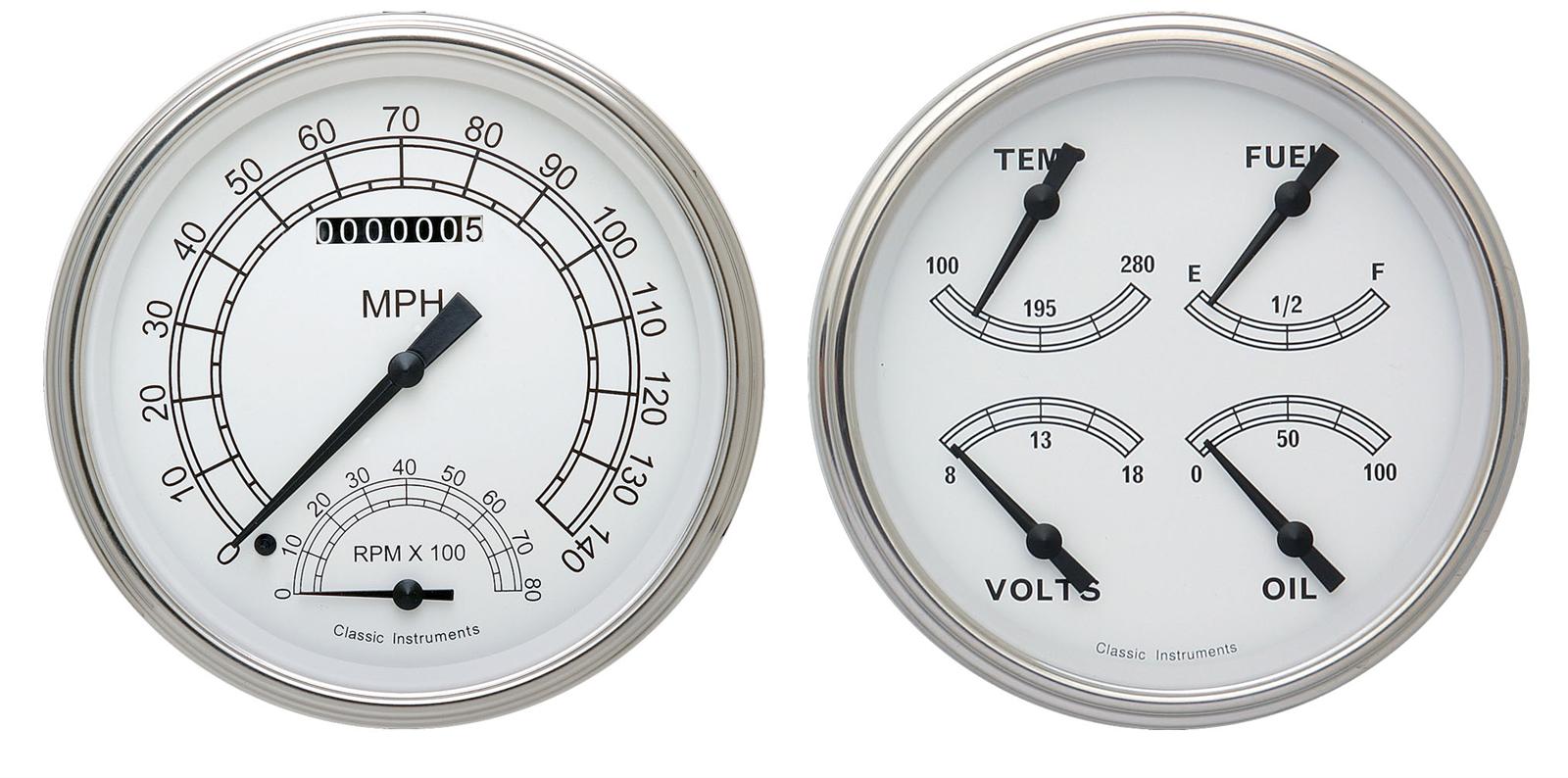 Classic Instruments CW62SLC - CLASSIC WHITE 5IN SPEEDTACH & QUAD-GM