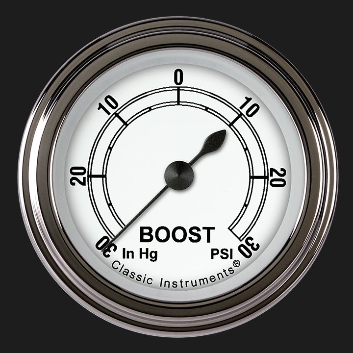 Classic Instruments CW141SLF - Classic White 2 1/8" Boost/Vac Gauge Classic Instruments CW141SLF - Classic White 2 1/8" Boost/Vac Gauge