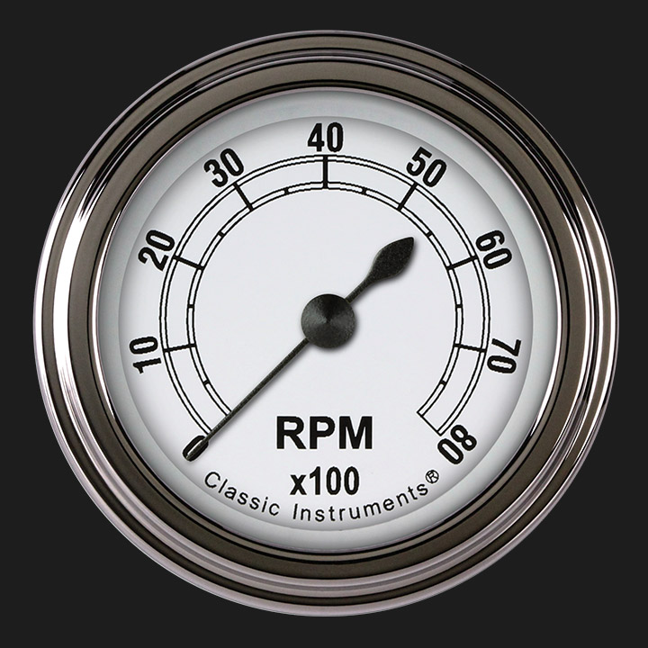 Classic Instruments CW183SLF - Classic White 2 1/8" Tachometer