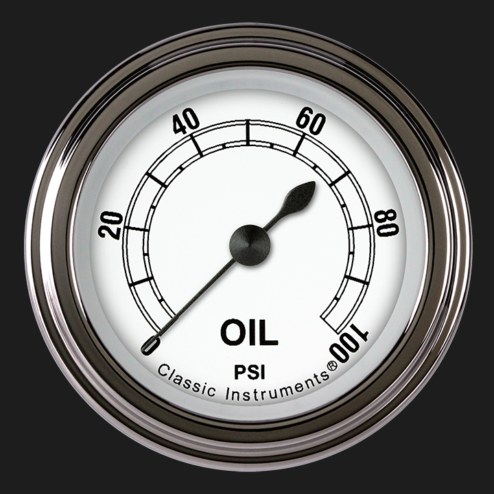 Classic Instruments CW181SLF - Classic White 2 1/8" Oil Pressure Gauge