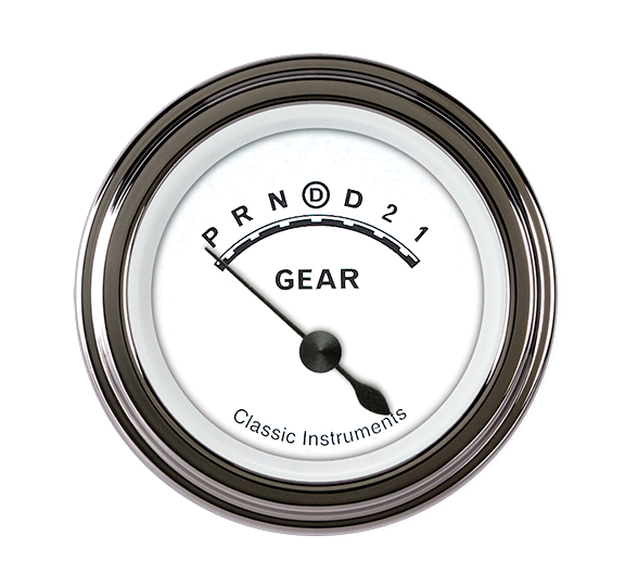 Classic Instruments CW06SLF - Classic White 2 1/8" Gear Indicator