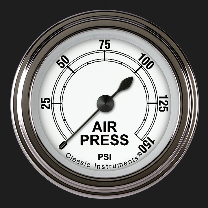 Classic Instruments CW118SLF - Classic White 2 1/8" Air Pressure Gauge Classic Instruments CW118SLF - Classic White 2 1/8" Air Pressure Gauge