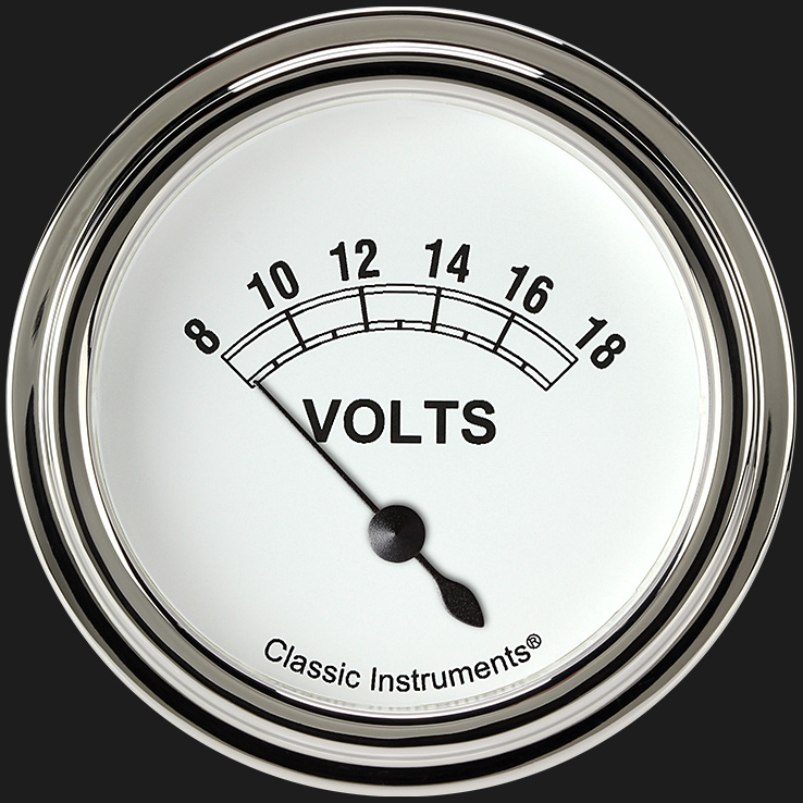 Classic Instruments CW230SLF - Classic White 2 5/8" Volt Gauge Classic Instruments CW230SLF - Classic White 2 5/8" Volt Gauge