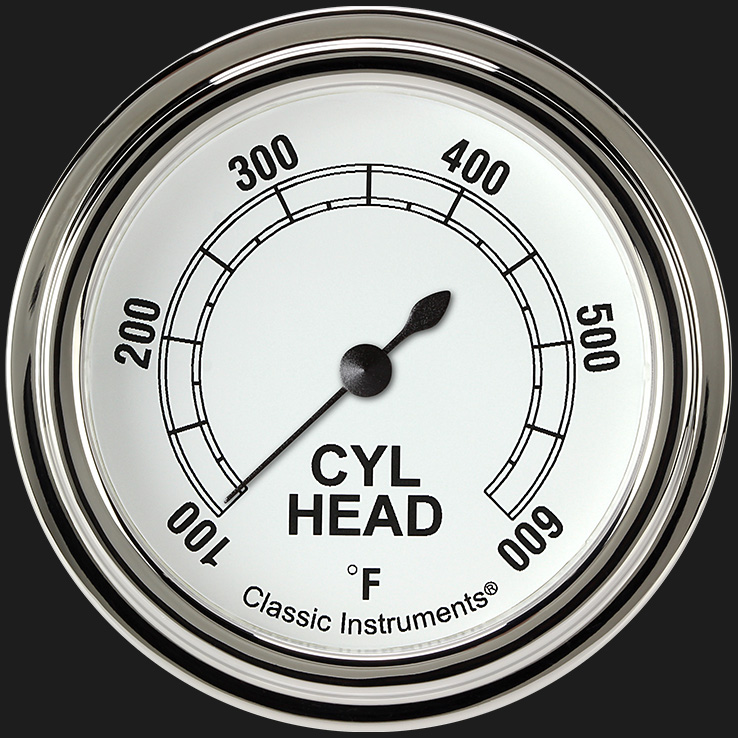 Classic Instruments CW397SLF - Classic White 2 5/8" Cylinder Head Temp. Gauge