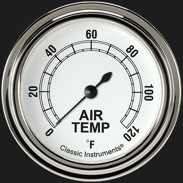 Classic Instruments CW399SLF - Classic White 2 5/8" Outside Air Temp Gauge