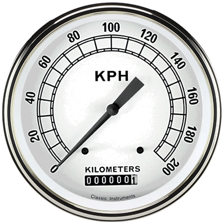 Classic Instruments CW58SLF - Classic White 4 5/8" Speedometer Classic Instruments CW58SLF - Classic White 4 5/8" Speedometer