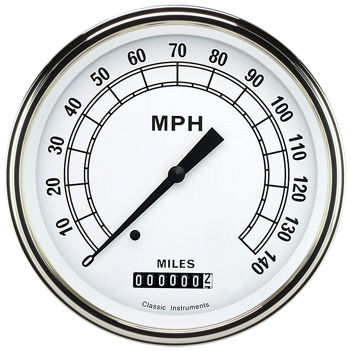 Classic Instruments CW56SLF - Classic White 4 5/8" Speedometer Classic Instruments CW56SLF - Classic White 4 5/8" Speedometer