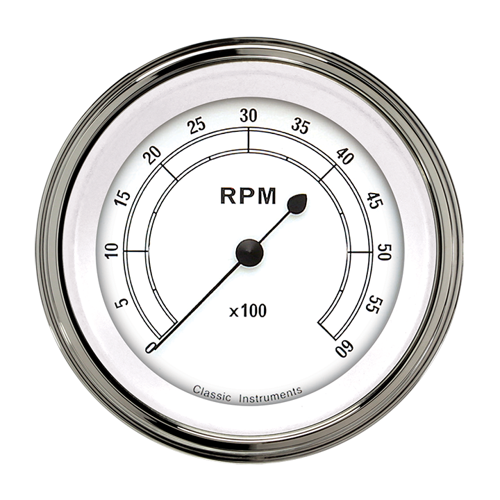 Classic Instruments CW60SLF - Classic White 3 3/8" Tachometer Classic Instruments CW60SLF - Classic White 3 3/8" Tachometer