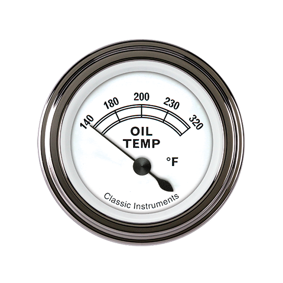Classic Instruments CW28SLF - Classic White 2 1/8" Oil Temp