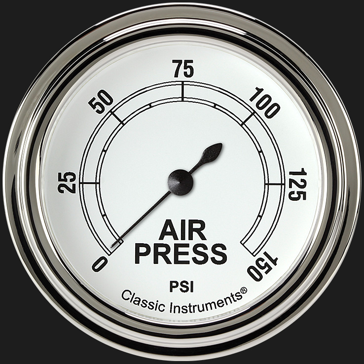Classic Instruments CW318SLF - Classic White 2 5/8" Air Pressure Gauge Classic Instruments CW318SLF - Classic White 2 5/8" Air Pressure Gauge