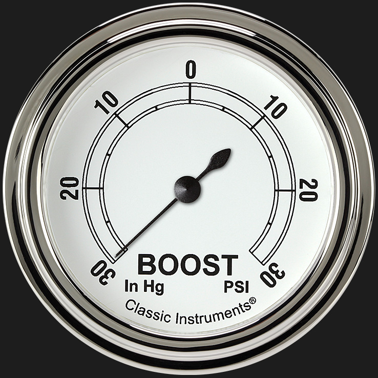 Classic Instruments CW341SLF - Classic White 2 5/8" Boost/Vac Gauge Classic Instruments CW341SLF - Classic White 2 5/8" Boost/Vac Gauge