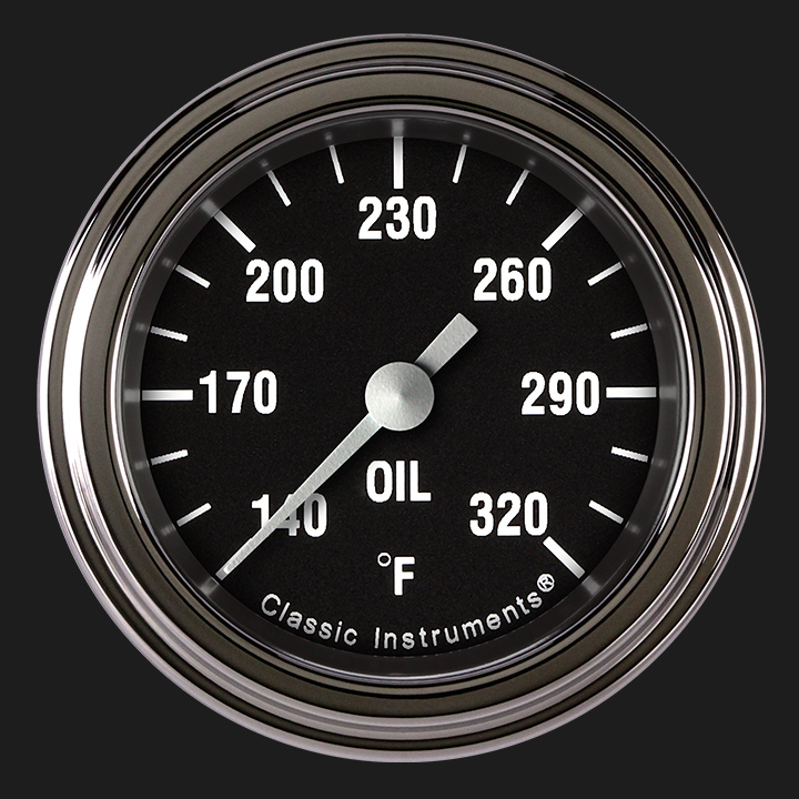 Classic Instruments HR128SLF - Hot Rod 2 1/8" Oil Temperature Gauge Classic Instruments HR128SLF - Hot Rod 2 1/8" Oil Temperature Gauge