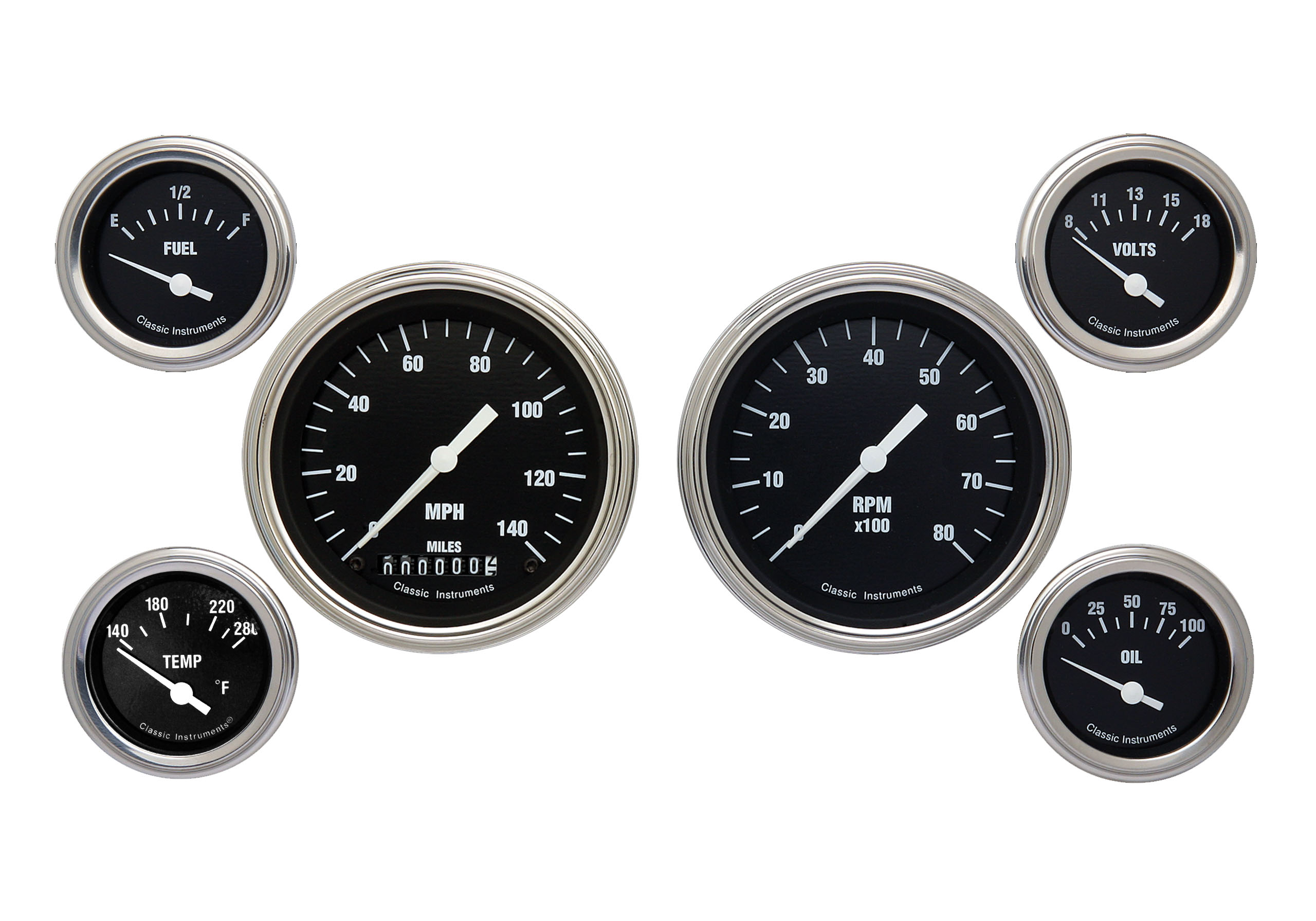 Classic Instruments HR01SLC - HOT ROD 6 GAUTOGE SET-GM