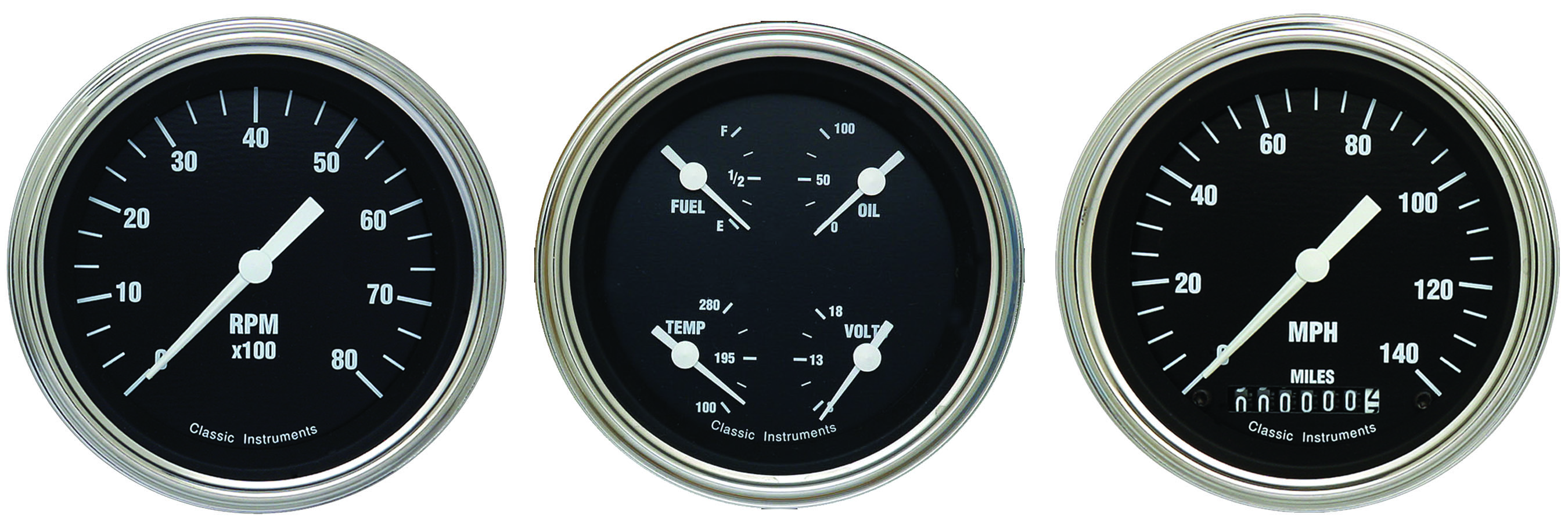 Classic Instruments HR03SLC - HOT ROD 3IN SPEEDO/QUAD/TACH-GM Classic Instruments HR03SLC - HOT ROD 3IN SPEEDO/QUAD/TACH-GM