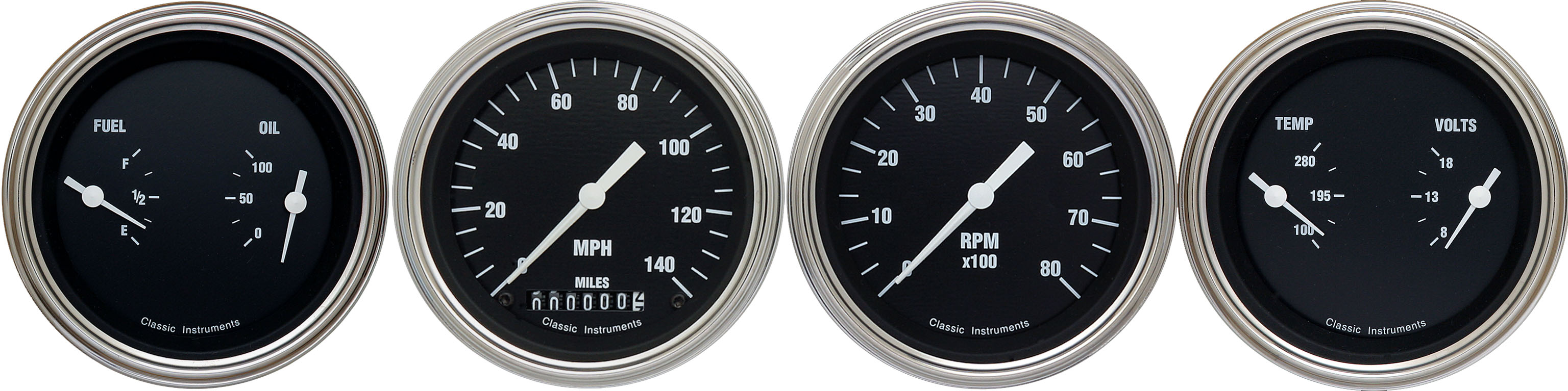 Classic Instruments HR05SLC - HOT ROD 3IN SPEEDO/TACH/2 DUALS-GM Classic Instruments HR05SLC - HOT ROD 3IN SPEEDO/TACH/2 DUALS-GM