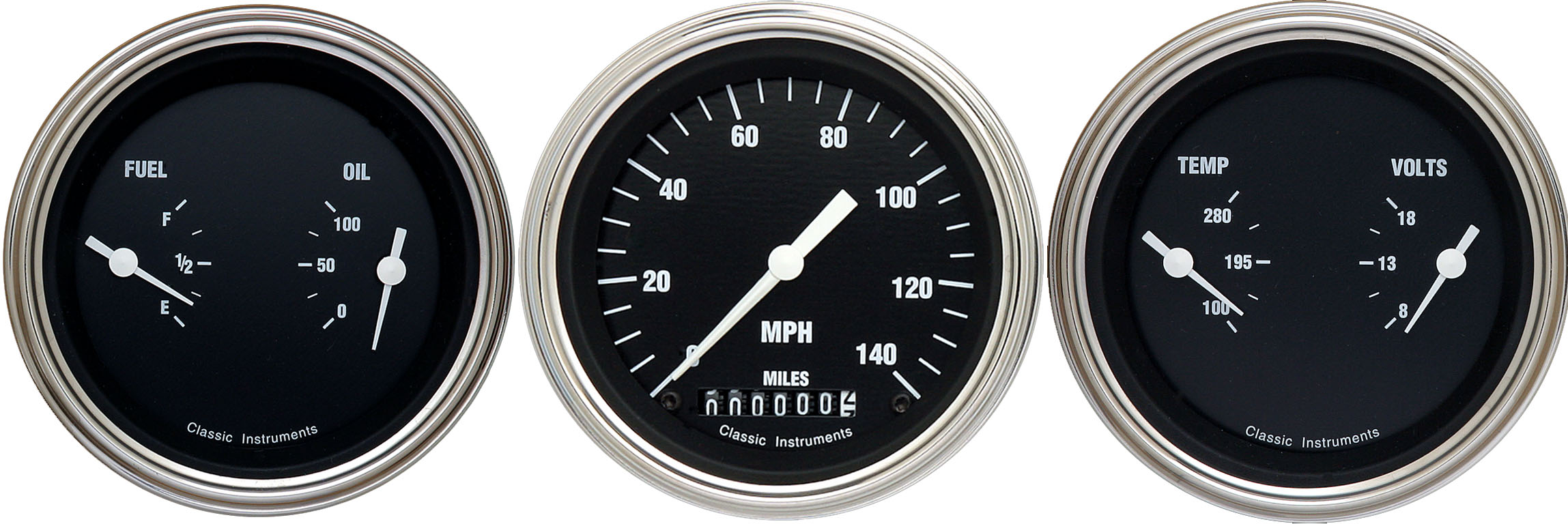 Classic Instruments HR04SLC - HOT ROD 3IN SPEEDO/2 DUALS-GM