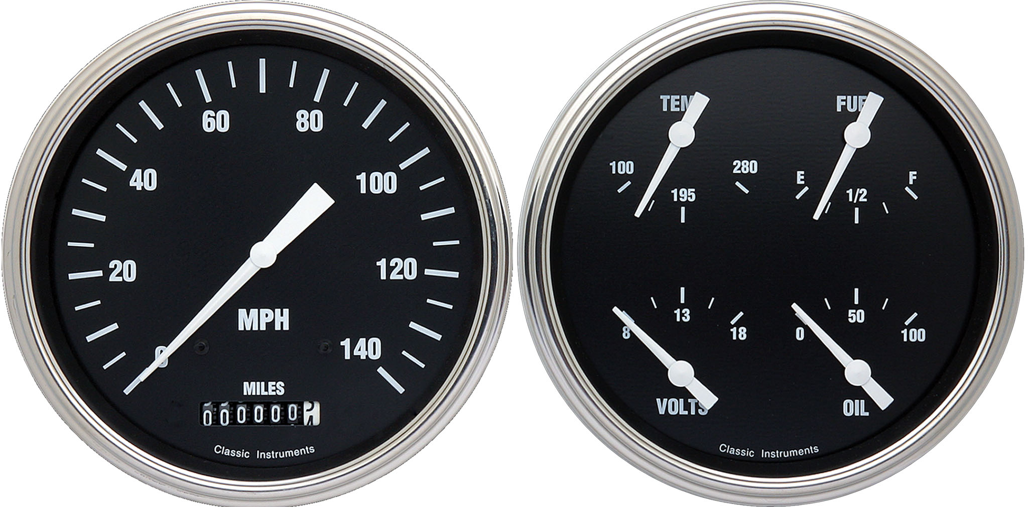 Classic Instruments HR52SLC - HOT ROD 5IN SPEEDO & 5IN QUAD-GM Classic Instruments HR52SLC - HOT ROD 5IN SPEEDO & 5IN QUAD-GM