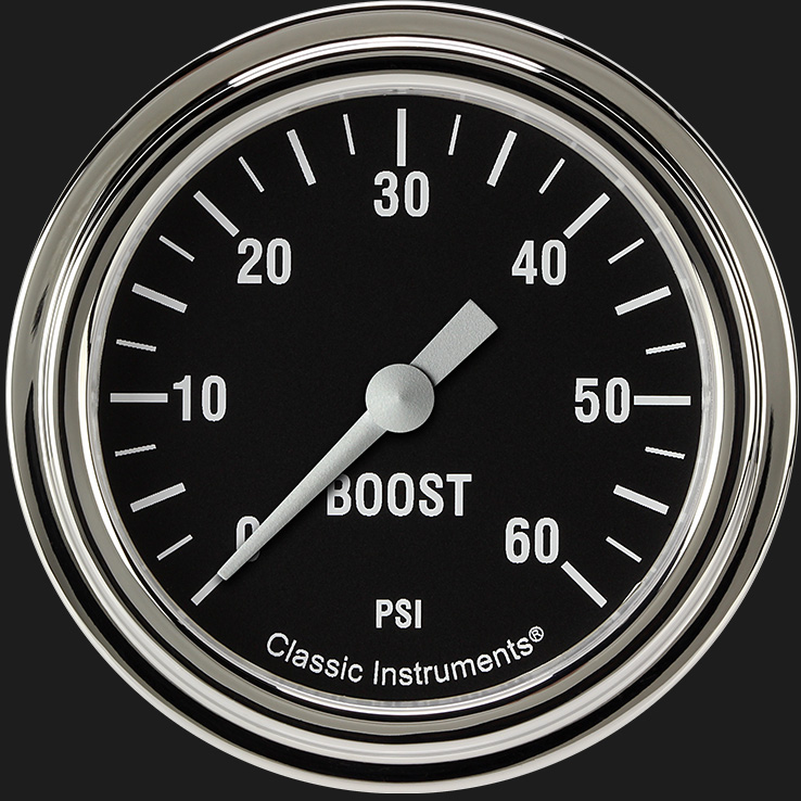 Classic Instruments HR343SLF - Hot Rod 2 5/8" Boost Gauge, 60 psi