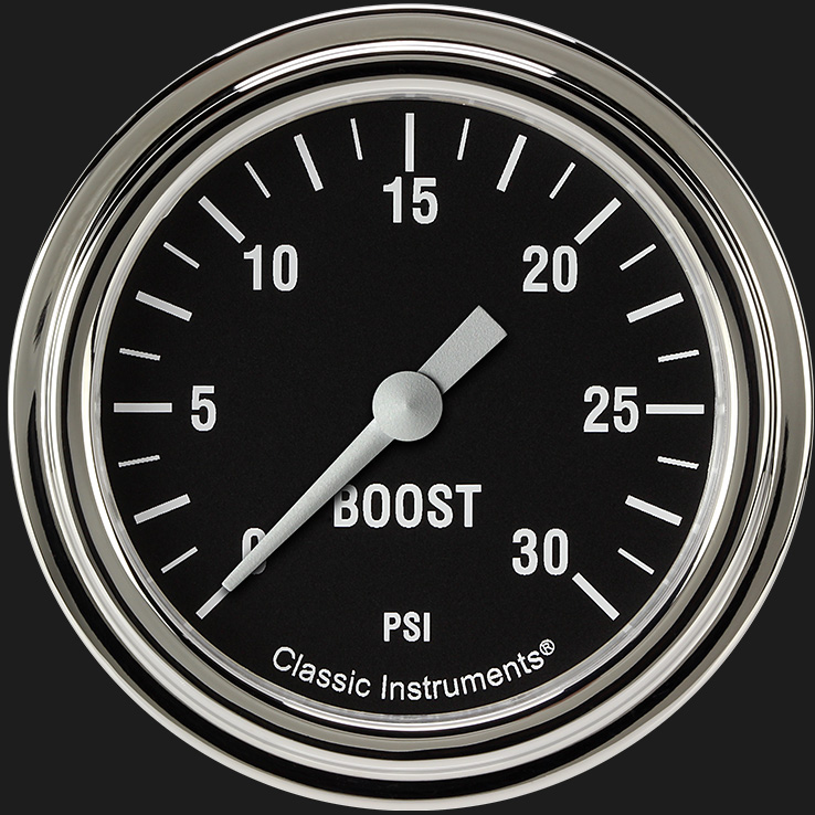 Classic Instruments HR342SLF - Hot Rod 2 5/8" Boost Gauge, 30 psi