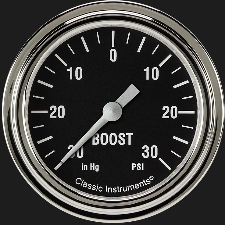 Classic Instruments HR341SLF - Hot Rod 2 5/8" Boost/Vac Gauge Classic Instruments HR341SLF - Hot Rod 2 5/8" Boost/Vac Gauge