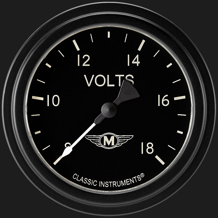 Classic Instruments MA330BLF - Moal Bomber 2 5/8" Voltage Gauge Classic Instruments MA330BLF - Moal Bomber 2 5/8" Voltage Gauge