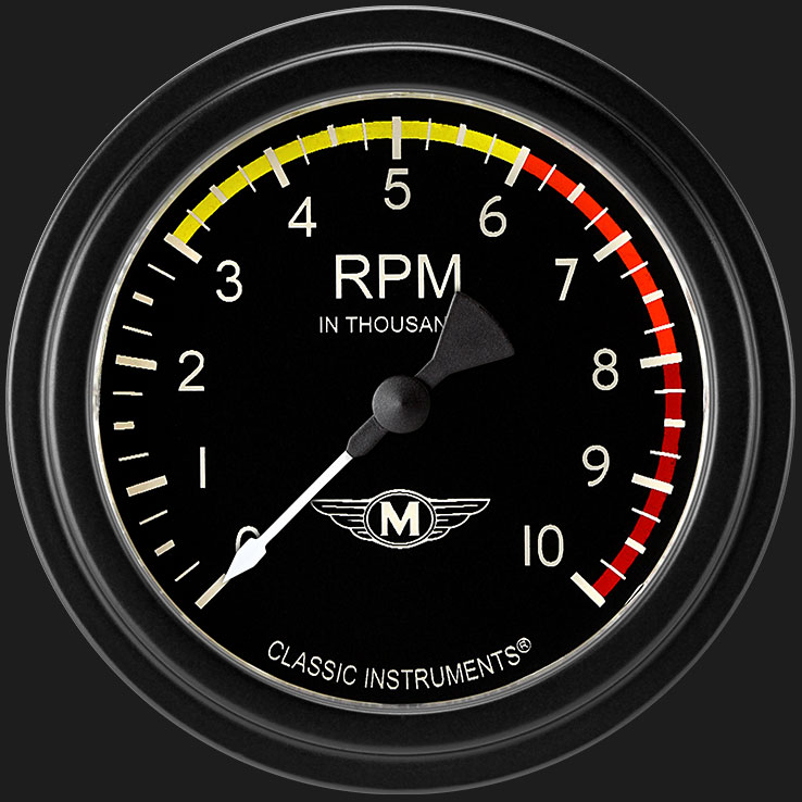 Classic Instruments MA383BLF - Moal Bomber 2 5/8" Tachometer Classic Instruments MA383BLF - Moal Bomber 2 5/8" Tachometer