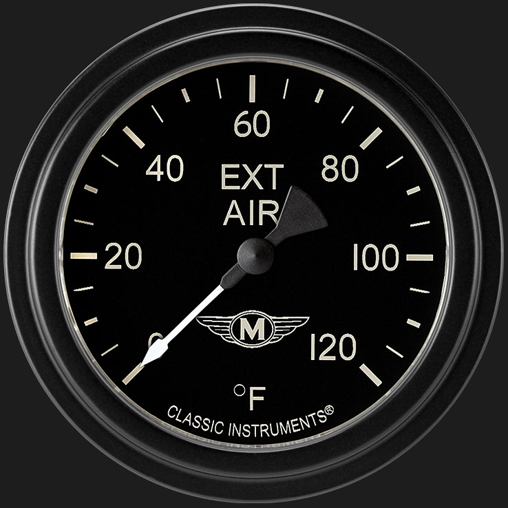 Classic Instruments MA399BLF - Moal Bomber 2 5/8" Outside Air Temp Gauge