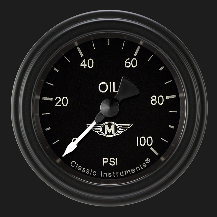 Classic Instruments MA181BLF - Moal Bomber 2 1/8" Oil Pressure Gauge