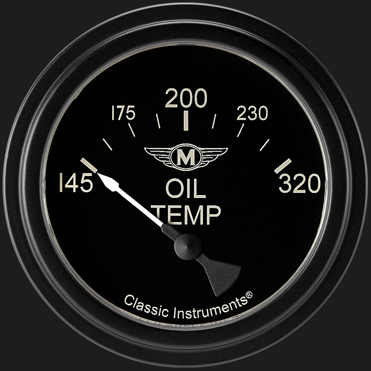 Classic Instruments MA228BLF - Moal Bomber 2 5/8" Oil Temperature Gauge