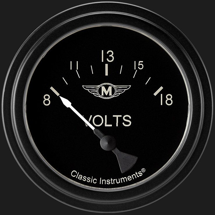Classic Instruments MA230BLF - Moal Bomber 2 5/8" Volt Gauge Classic Instruments MA230BLF - Moal Bomber 2 5/8" Volt Gauge