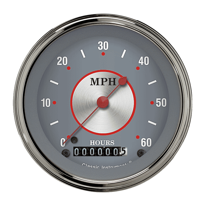 Classic Instruments LSSS - Silver Series 3 3/8" Low Speed Speedometer