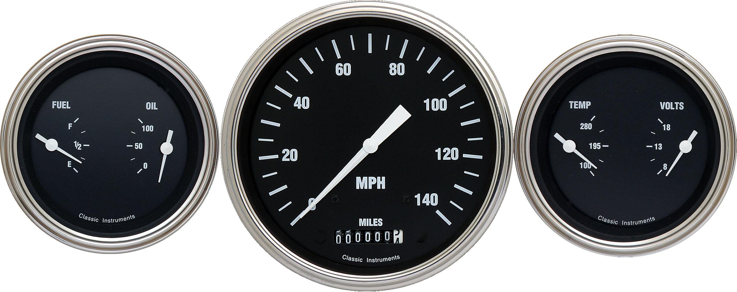 Classic Instruments HR64SLC - HOT ROD 5IN SPEEDO & 2 - 3INDUALS-GM Classic Instruments HR64SLC - HOT ROD 5IN SPEEDO & 2 - 3INDUALS-GM