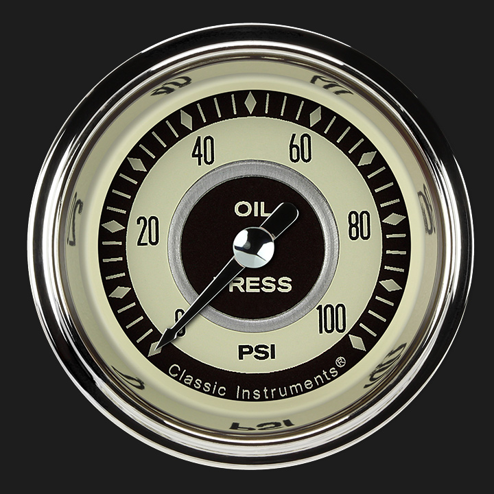 Classic Instruments NT181SHC - Nostalgia VT 2 1/8" Oil Pressure Gauge Classic Instruments NT181SHC - Nostalgia VT 2 1/8" Oil Pressure Gauge