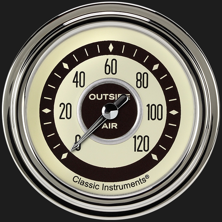 Classic Instruments NT399SLC - Nostalgia VT 2 5/8" Outside Air Temp Gauge Classic Instruments NT399SLC - Nostalgia VT 2 5/8" Outside Air Temp Gauge