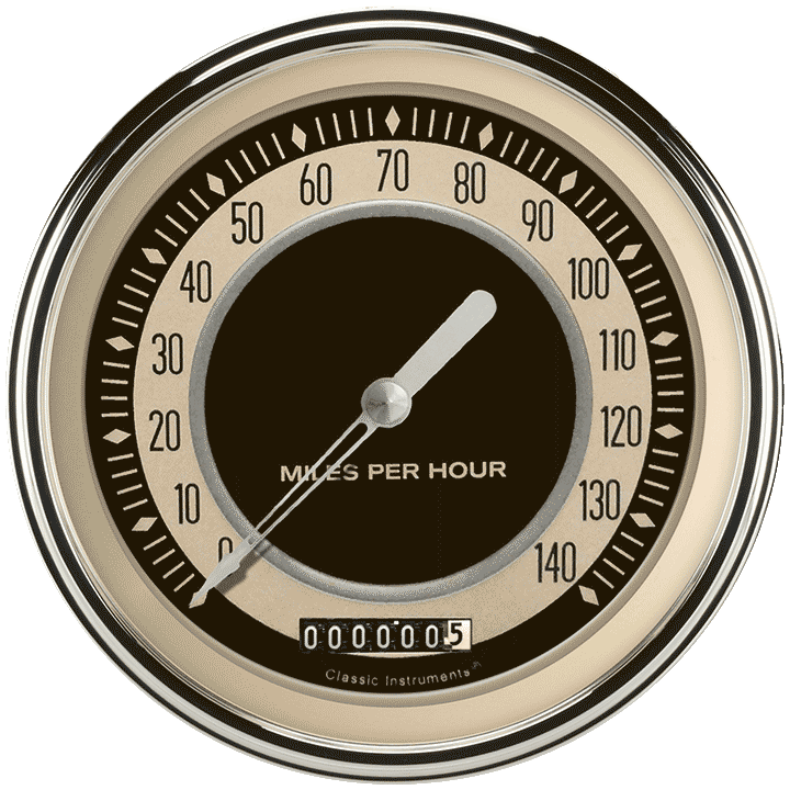 Classic Instruments NT56SLC - Nostalgia VT 4 5/8" Speedometer Classic Instruments NT56SLC - Nostalgia VT 4 5/8" Speedometer