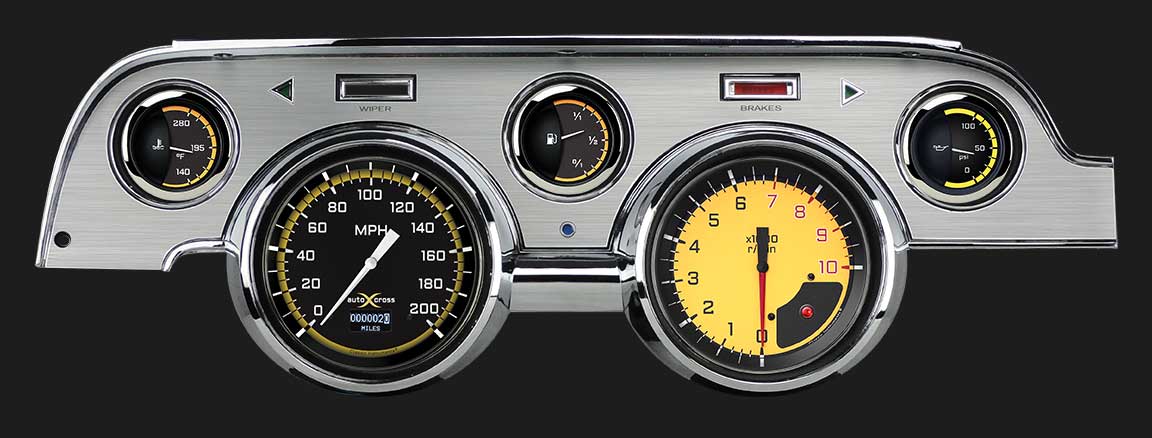 Classic Instruments MU67DAXYBA - AutoCross Yellow 1967-68 Mustang