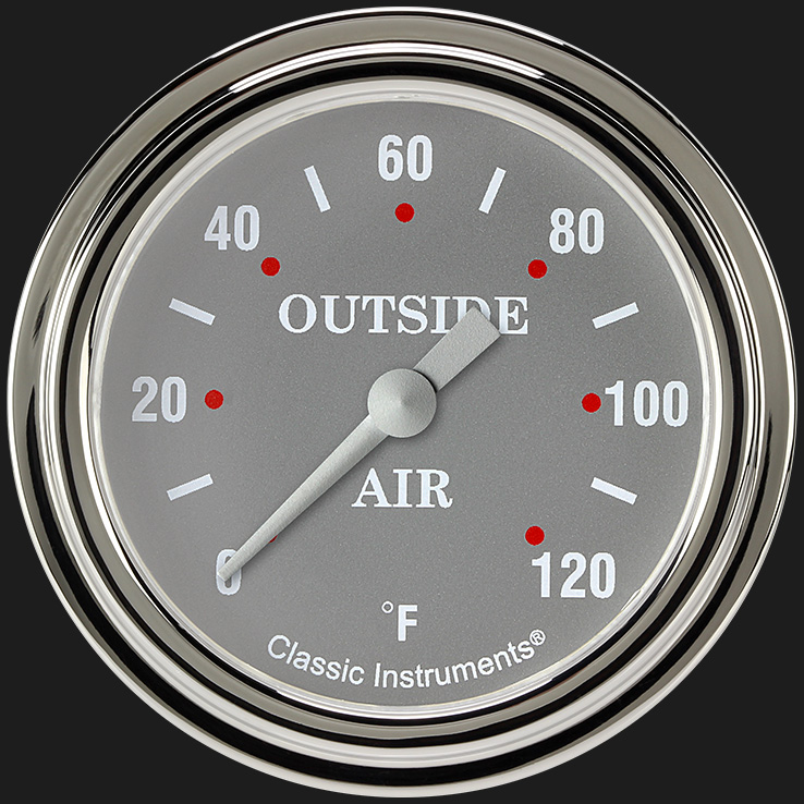 Classic Instruments SG399SLF - Silver Gray 2 5/8" Outside Air Temp Gauge Classic Instruments SG399SLF - Silver Gray 2 5/8" Outside Air Temp Gauge