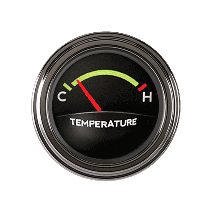 Classic Instruments TE26ASLF - Tetra Series, Authentic Temp Gauge Classic Instruments TE26ASLF - Tetra Series, Authentic Temp Gauge
