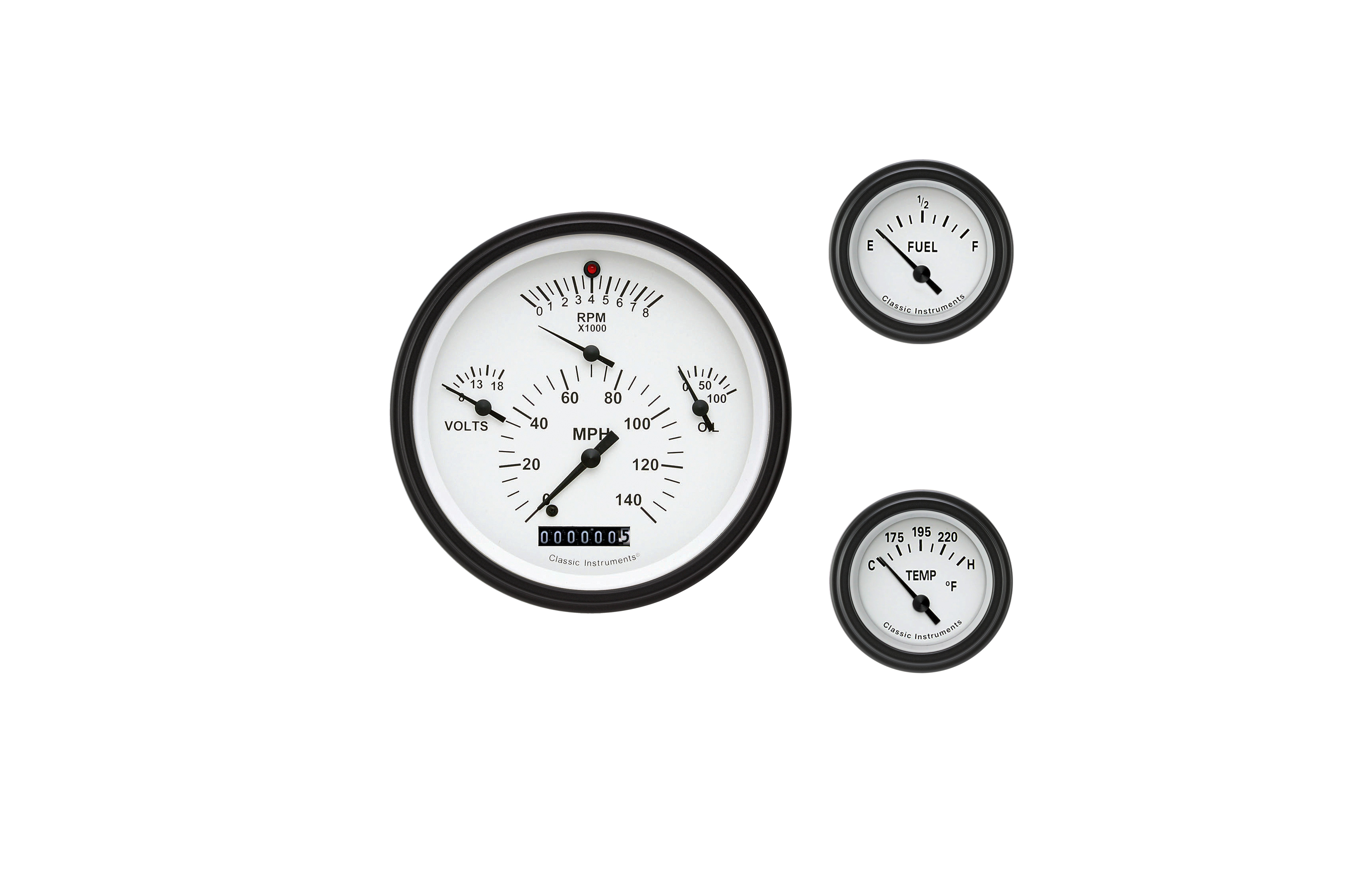 Classic Instruments TE01WBLF - TETRA 6 GAUTOGE WHITE-GM