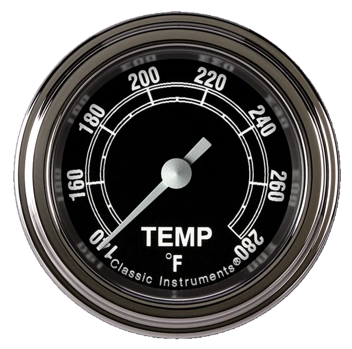 Classic Instruments TR126SLF-06 - Traditional 2 1/8" Full Sweep Water Temperature Gauge