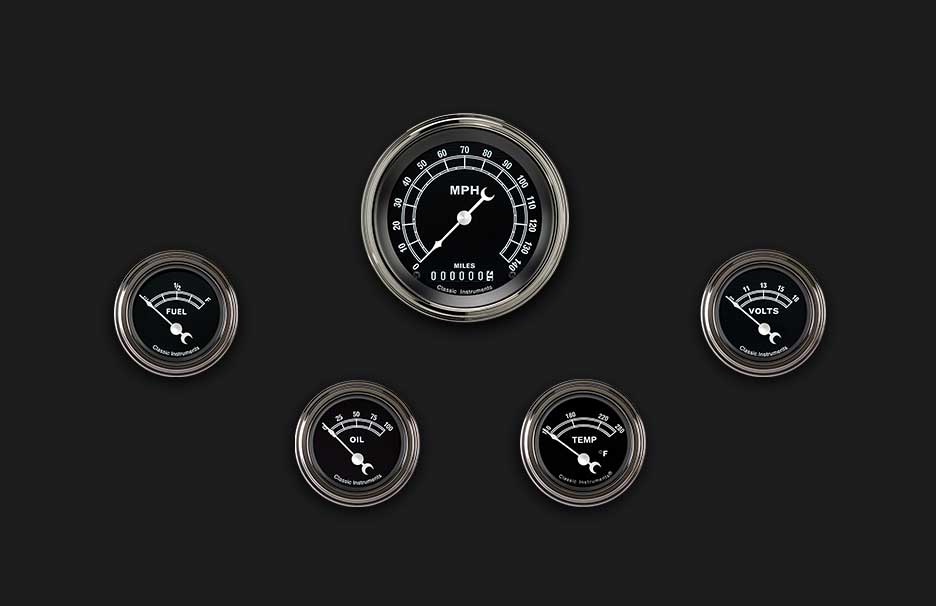 Classic Instruments TR00SLF - Traditional Series Five Gauge Set Classic Instruments TR00SLF - Traditional Series Five Gauge Set