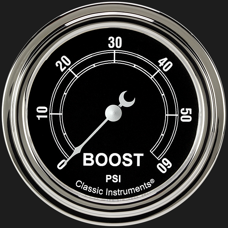 Classic Instruments TR343SLF - Traditional 2 5/8" Boost Gauge, 60 psi