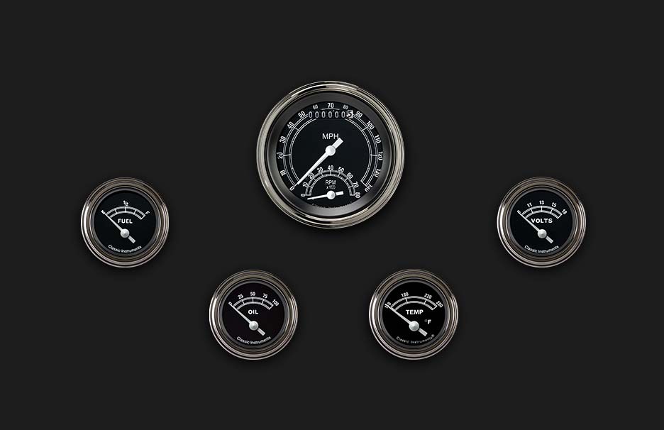 Classic Instruments TR35SLF - Traditional Series Five Gauge Set Classic Instruments TR35SLF - Traditional Series Five Gauge Set